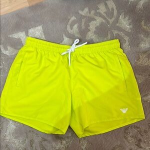 Emporio Armani Fluorescent Yellow Swim Trunks